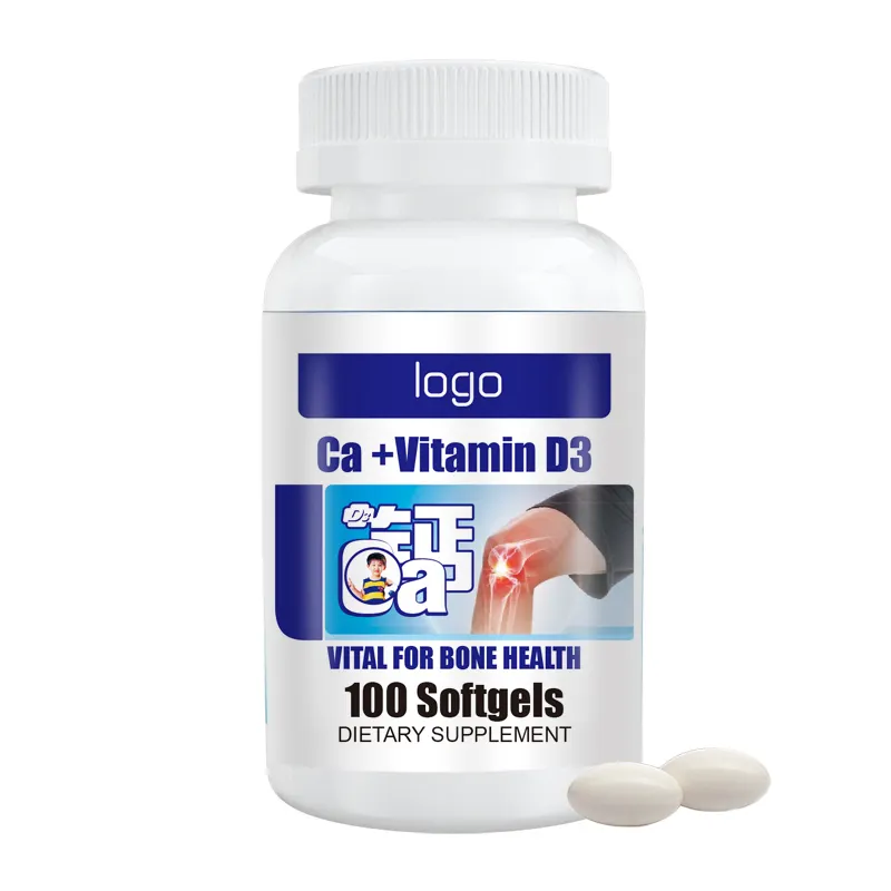 Biohealth OEM Calcium+Vitamin D Weichhalter Kapsel Massenverpackung kostenlose Probe Werkspreis Calcium Plus Vitamin D Kapseln