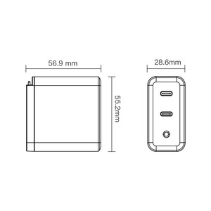 Custom PD65W2C Travel Charger GaN Replaceable Head Multi-Protocol PPS <strong>Dual</strong> C Independent Smart <strong>Distribution</strong> PD45W+20W for Phone - Product Image 2