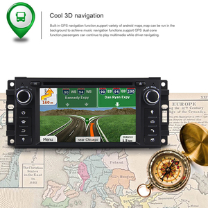 3G WiFi 6.2 "1 Din Android 9.0 dört çekirdekli 2G + 16G araç DVD oynatıcı oynatıcı pusula kalibre Sebring 300C Grand Cherokee Wrangler yolculuk - Product Image 2