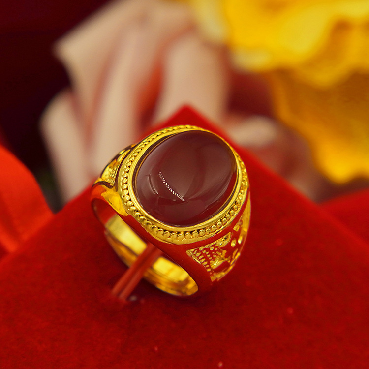 Anello rosso ovale