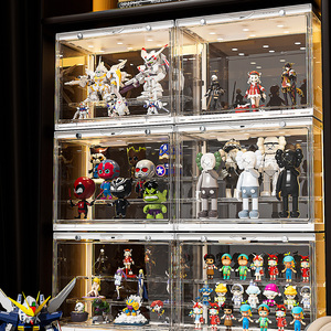 En Stock, vitrina acrílica, caja de almacenamiento transparente, figuras de acción de cubo, figuritas en miniatura, protección a prueba de polvo con luz - Product Image 4