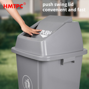 100 litros 26Gal cocina cuadrada de plástico de gran capacidad con tapa de empuje cubo de basura contenedor de basura - Product Image 2