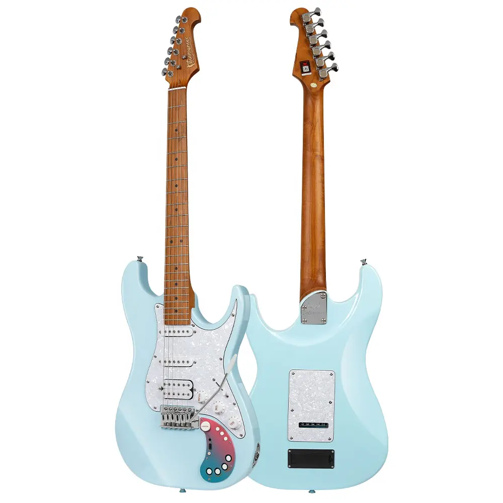 OEM D-160SE nuovo arrivo ST custom Solo guitarra electrica produttori fai da te kit colore blu chitarra elettrica con effetto pedale