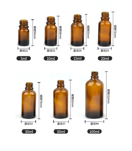 <strong>5ml</strong> 10ml 15ml 20ml 30ml 50ml 100ml Amber Round Glass <strong>Bottle</strong> Packaging Glass Dropper <strong>Bottle</strong> <strong>with</strong> Tamper Evident Screw <strong>Cap</strong> - Product Image 2