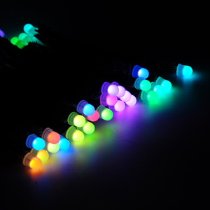 Black Wire WS2811 12mm 12V Diffused Digital Full Color LED Pixel String Light Waterproof 50pcs - Product Image 6