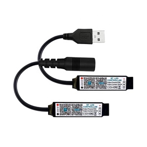 Контроллер для светодиодной ленты USB5V, музыкальный мини-контроллер RGB синий + зубчатый совместимый с RGB лентой, 12 В, 24 В постоянного тока, умное управление через приложение - Product Image 1