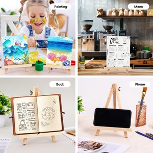 Gỗ tự nhiên hiển thị giá vẽ để hiển thị bức tranh vải, Giá vẽ đứng cho bức tranh đám cưới, danh thiếp, hình ảnh, hàng thủ công - Product Image 6