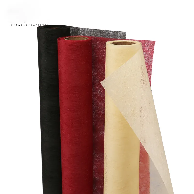 Papel de regalo de tejido de algodón de 58cm x 10 cm, Color puro, impermeable, coreano, para envolver flores