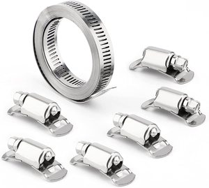 DIYホースクランプ98フィートDIY 1/2インチSSロールと1000再利用可能耐久性SSファスナー - Product Image 2