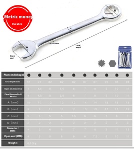 10件套迷你开口两用扳手公制开口环扳手两用扳手套装工具4-11毫米 - Product Image 6