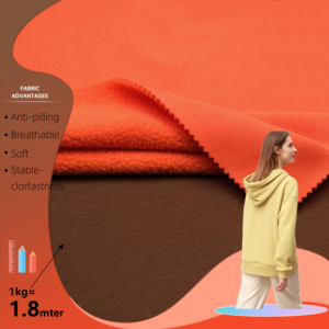 Vải Polar Fleece 330GSM, 70% cotton, 30% polyester, chất liệu dệt kim CVC, vải dệt kim giữ ấm có viền gân đồng bộ - Product Image 1