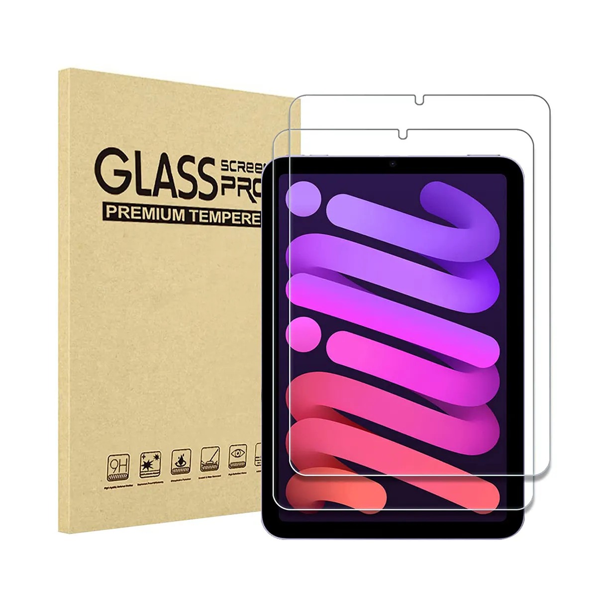 Твердость 9H, HD, прозрачное закаленное стекло премиум класса с защитой от царапин и пузырьков для iPad Mini 6 5 4 3