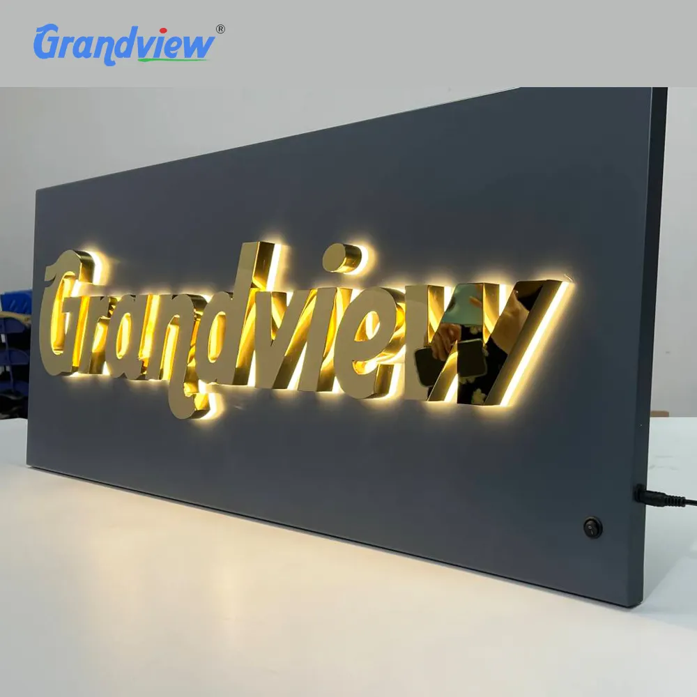 大型3D電気ロゴ看板LEDメタルバックライト付きチャンネル文字4Dカーショップ用