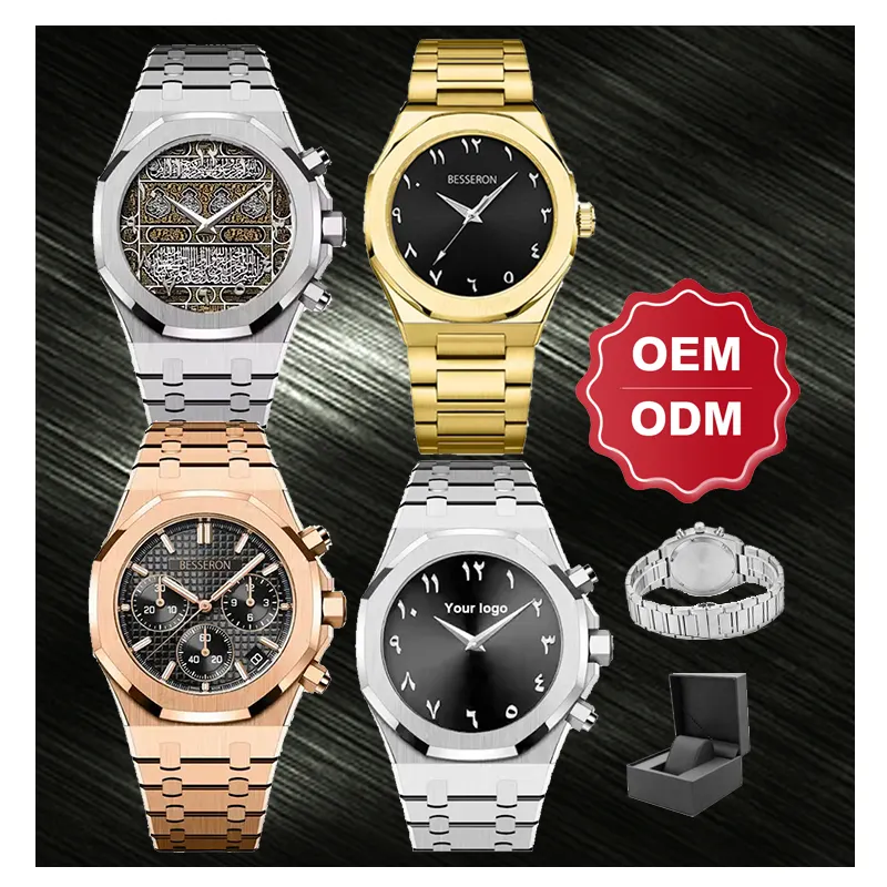 Orologio al quarzo Besseron orologi personalizzati stile uomo lusso orologi giappone movimento numeri arabici uomini orologi in acciaio inox
