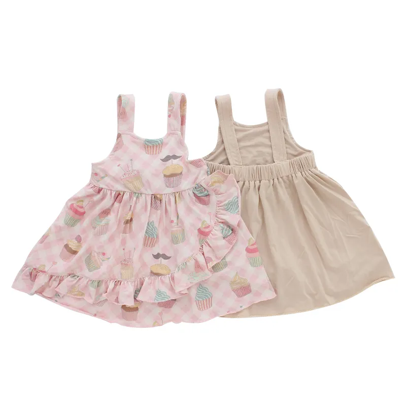 Latest Design Girls Cute Sleeveless baby dress boutique baby clothes casual mini skirt