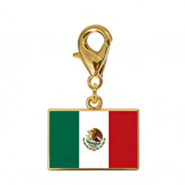 bandera mexicana dorada