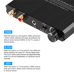 4K 60hz高清多媒体2.0音频提取器光学TOSLINK SPDIF 5.1ch输出音量控制旋钮4K HDR高清多媒体音频提取器HDCP 2.2 - Product Image 4