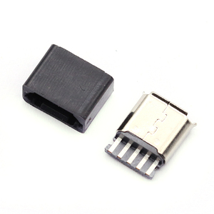 DIY微型USB 5P 5Pin母插头连接器套件，带黑色外壳焊接线类型 - Product Image 1