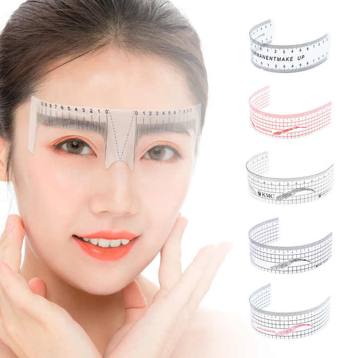 OEM Professional Transparent Plastic Eyebrow Mapping Tool Wholesale Eyebrow Ruler for Brow Shaping Matto