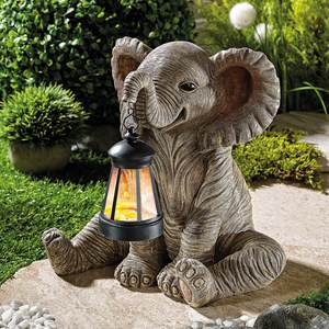Ngoài trời Vườn trước cửa Patio con đường bảng nhựa Voi Đèn lồng năng lượng mặt trời <span class=keywords><strong>LED</strong></span> ánh sáng vườn trang trí nội thất bức tượng trang trí - Product Image 1