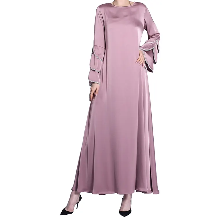 Производитель, скромное турецкое платье, атласное шелковое платье из Дубая, 2024, роскошное для мусульманских женщин