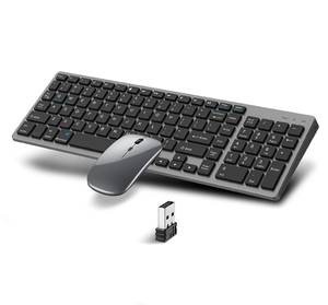 Rechargeable Ultra-thin QWERTY Silent Mouse <strong>Keyboard</strong> Kit 2.4GHz Wireless <strong>bluetooth</strong> <strong>Keyboard</strong> and Mouse for PC/laptop/Mac - Product Image 1