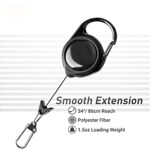 Portachiavi retrattile da 3,82 pollici con laccio in Nylon da 0,05 libbre portachiavi retrattile per impieghi gravosi con fibbia portachiavi a mosca strumento per pesca a mosca - Product Image 4