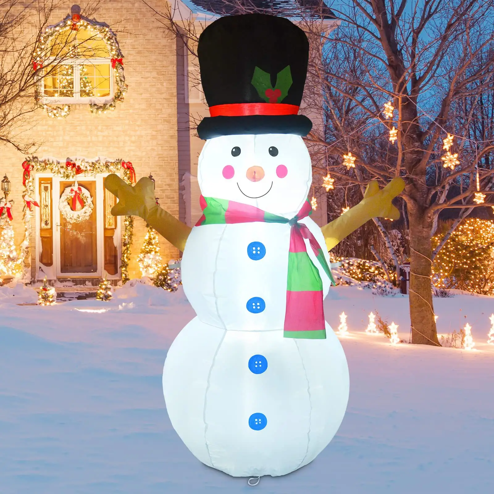 1,2 M 1,5 M aufblasbare Schneemann Weihnachten Outdoor-Dekoration LED Glow Großhandel geblasen Schneemann Weihnachten Patio Dekoration