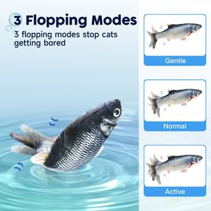 Juguetes para gatos Flopping Fish con Catnip, Gatito en movimiento Kicker, Floppy Wiggle Carp para perros pequeños, Movimiento interactivo Kitty Ejercicio - Product Image 6