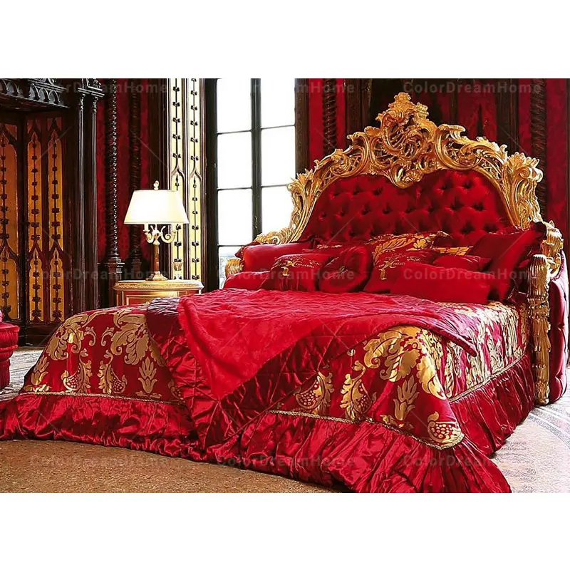 Di lusso mobili camera da letto di colore rosso da sposa nuovo letto king size