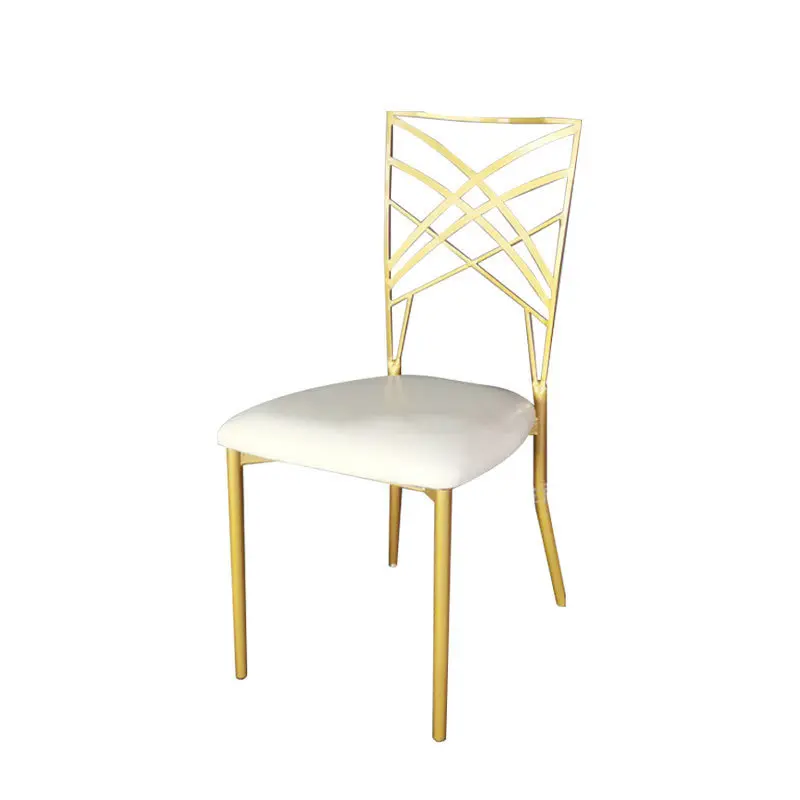 Commercial furniture outdoor catering cross back white and gold party antique Hotel banquet Chair for Wedding Reception Events