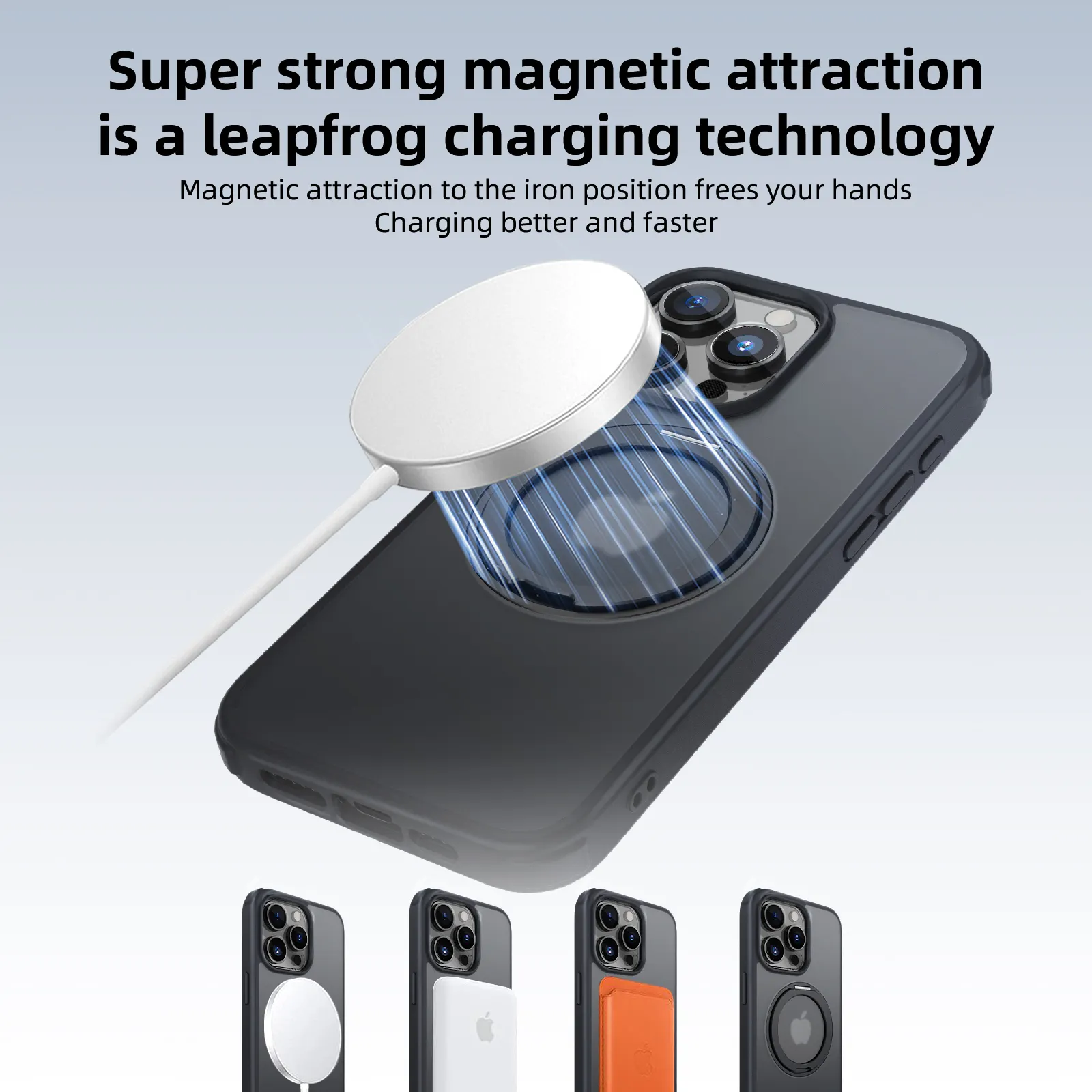 Hochwertige starke magnetische Telefonhülle für iPhone 15 Pro Max mit 360 Drehstellen mit Anti-Fall-Schutz