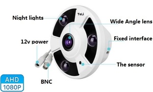 Cámara de seguridad oculta con Audio, lámpara Led panorámica de ojo de pez, visión nocturna infrarroja analógica de 360 grados, 1080p, China - Product Image 4