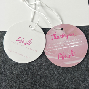 Custom <strong>Round</strong> Thank You Gift Tags Paper <strong>Hang</strong> Tag With <strong>String</strong> <strong>Loop</strong>, Garment Accessories Clothing Tag Gold Foil Hangtag With Logo - Product Image 2