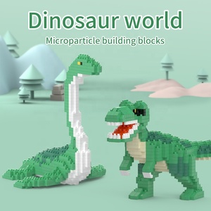 DIY Assembly 600 + pcs Micro บล็อกอาคารชุดไดโนเสาร์ Series T-Rex จําลองไดโนเสาร์อิฐชุดมินิอนุภาคสําหรับ 8 + - Product Image 3