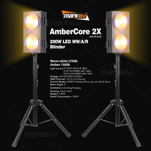 Led izleyici işık Amber + sıcak beyaz 200 birleştirilebilir 2 göz Blinder ışık halkası etkisi Led Strobe olay kulübü DJ Blinders sahne işık - Product Image 5