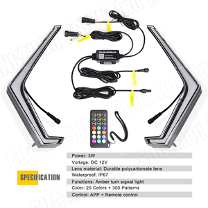 ไล่ตามสี RGB 12V RGB ควบคุมคู่ APP และรีโมทกันน้ำสีเหลืองอำพันสัญญาณไฟเลี้ยวสำหรับ Polaris RZR ATV - Product Image 1