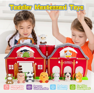 Toddlers Farm Animal <strong>Toy</strong> Sorting Barn Shape Sorting and Stacking Learning <strong>Toys</strong> - Product Image 2