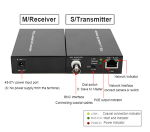 POE同軸伝送エクステンダーRJ45からBNCへの変換IPカメラビデオ信号電源は同軸経由で伝送されます - Product Image 4