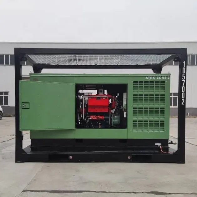 Sullair 185 ccm dieselbetriebener explosionssicherer Schraubenluftkompressor Atex Zone 2 neue hydraulische Startplattform Offshore Miete