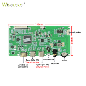 Wisecoco 7 дюймов 120 Гц IPS Дисплей 1920x1080 FHD сенсорный экран для Raspberry Pi 5 500nits 120 Гц дисплей с контроллером - Product Image 5