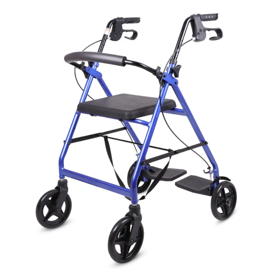 Andador ligero para ancianos con asiento, andador plegable con ruedas