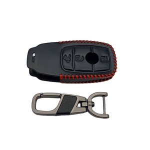 หนังแท้สำหรับ Mercedes Benz AMG E Class W213/C W205 2018 Key Chain Ring ฝาครอบรถจัดแต่งทรงผมอุปกรณ์เสริม