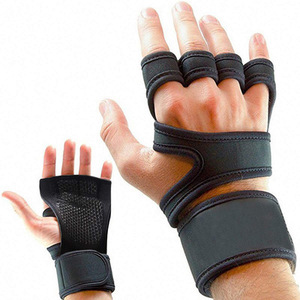 Özel Logo yarım parmak neopren spor Fitness eldiven ayarlanabilir bileklik kaymaz koruyucu palmiye ağırlık kaldırma egzersiz