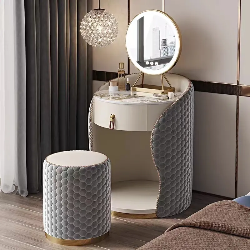 Espejo de tocador de alta calidad de nuevo diseño para muebles de dormitorio tocador de maquillaje con cajón