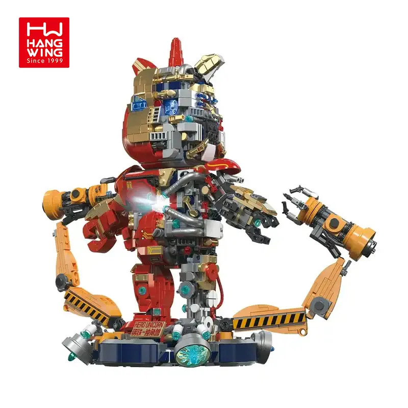 HW TOYS 1532 Uds GZ8008 niños bloques de construcción superhéroe Unicornes Iron Robot hombre modelo juguetes bloque