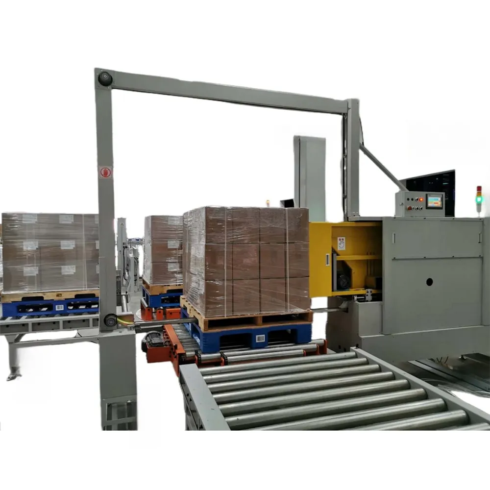 Embalagem Totalmente Automático Pallet Wrapping & Strapping Machine Wonderful Easy Operate Save 50% Stretch Film