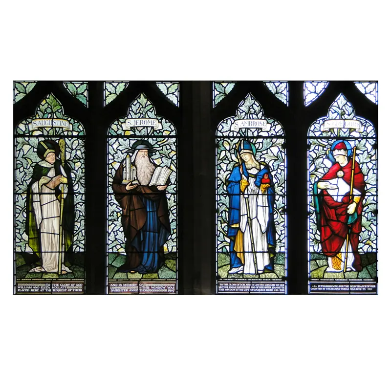 ZFJT-vitral de la iglesia de Leek, vitral personalizado de fusión en caliente para decoración de pintura de vidrio