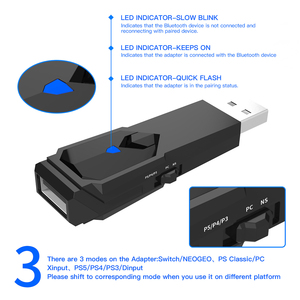 <strong>Controller</strong> Converter for PS5 PS4 <strong>PS3</strong> Switch OLED Bluetooth-compatible Wired <strong>Controller</strong> Adapter Black Accessories - Product Image 6