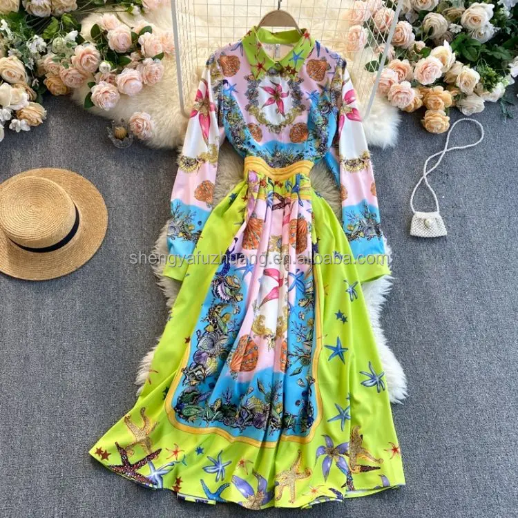 Summer Casual Dresses 2022 Loose Colorful Short-sleeve Dress Ladies Beach dress